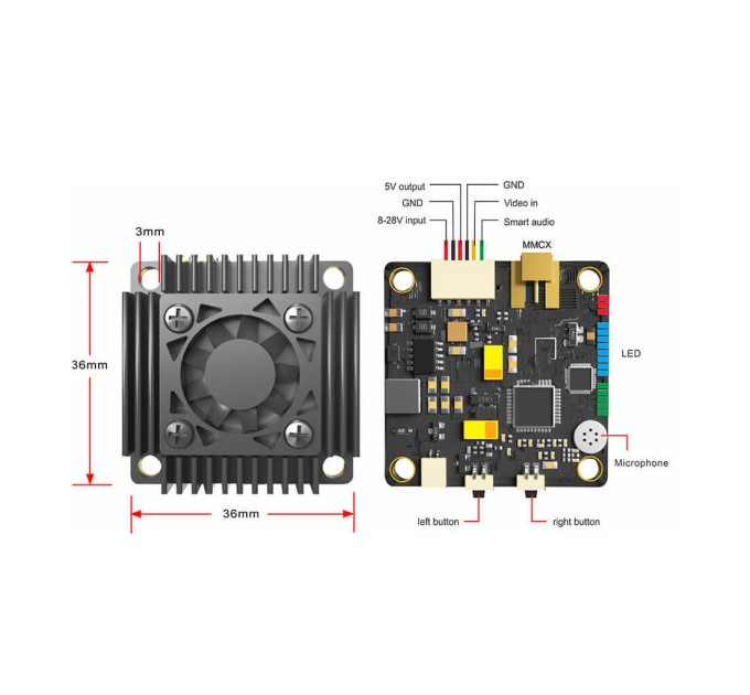 Відеопередавач (VTX) AKK Ultra Long Range 3W 5.8GHz 48CH L,X Band (TX3000LX)
