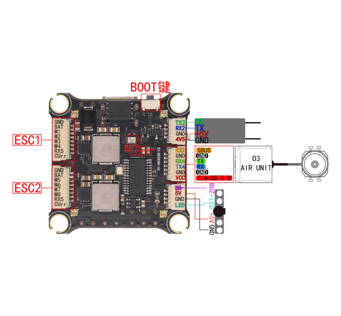 Політний контролер (FC) HAKRC F405 V2 розпаяний (F405)