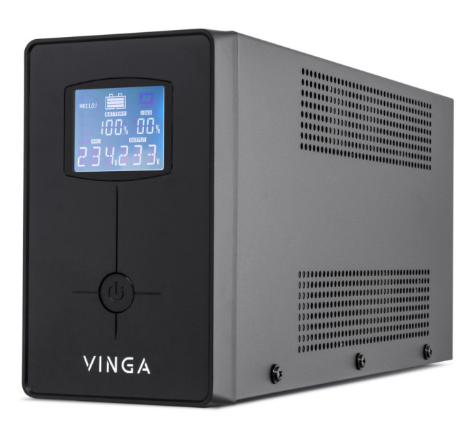 Пристрій безперебійного живлення Vinga LCD 2000VA metall case (VPC-2000M)