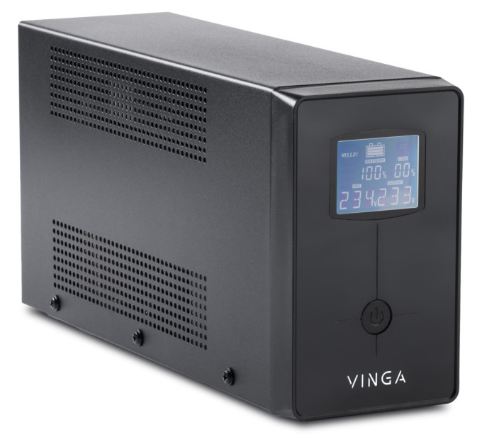 Пристрій безперебійного живлення Vinga LCD 1500VA metal case (VPC-1500M)