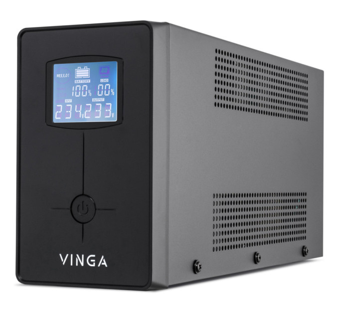 Пристрій безперебійного живлення Vinga LCD 1200VA metal case (VPC-1200M)