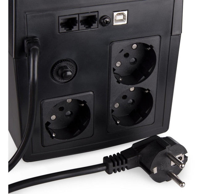 Пристрій безперебійного живлення Vinga LED 1200VA plastic case with USB (VPE-1200PU)