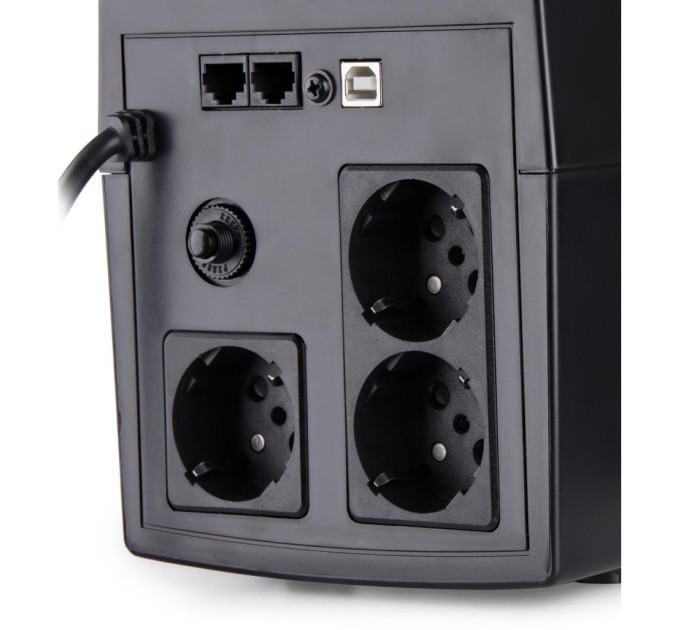 Пристрій безперебійного живлення Vinga LED 1200VA plastic case with USB (VPE-1200PU)
