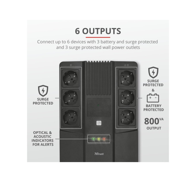 Пристрій безперебійного живлення Trust Maxxon 800VA UPS (23326_TRUST)