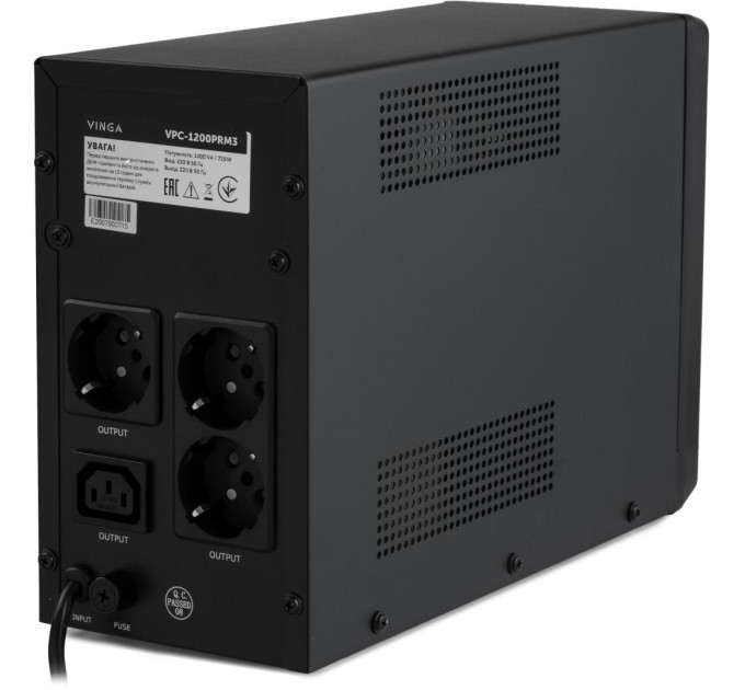 Пристрій безперебійного живлення Vinga LED 1200VA ( VPC-1200PRM3 ) (VPC-1200PRM3)
