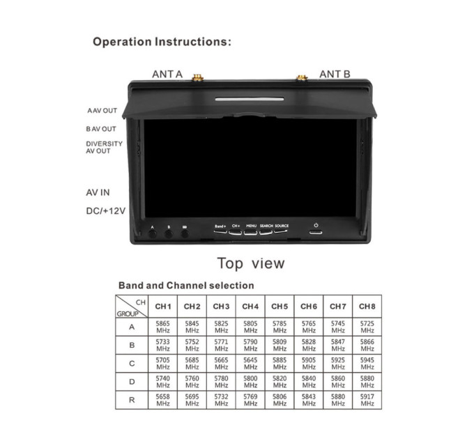 Монітор FPV Bluesky LCD5802D DVR 5.8GHz 40CH (LCD5802)