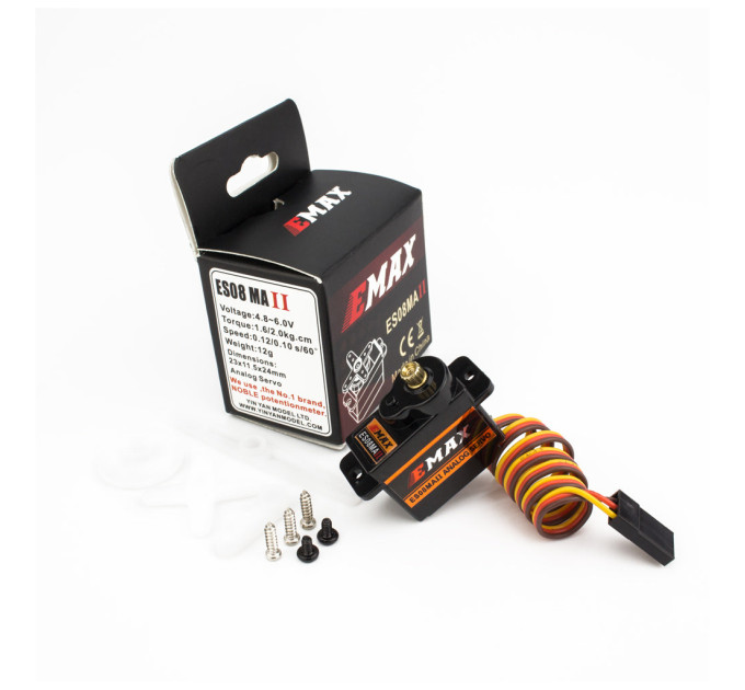 Сервопривід для дрона Emax ES08MA II 12g Mini Metal Gear Analog Servo (0102003010)