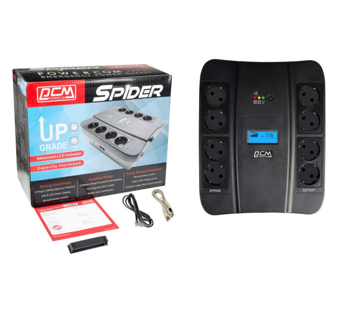 Пристрій безперебійного живлення Powercom SPD-1100U LCD, 605W (SPD-1100U.LCD)