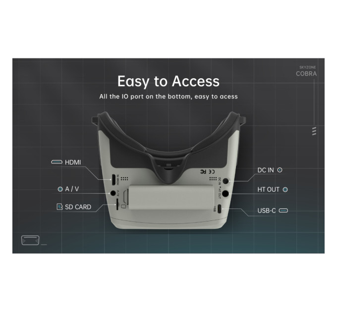 Окуляри FPV Skyzone Cobra X V4 Diversity DVR 5.8GHz 56CH L,X Band (COBRAX5G)