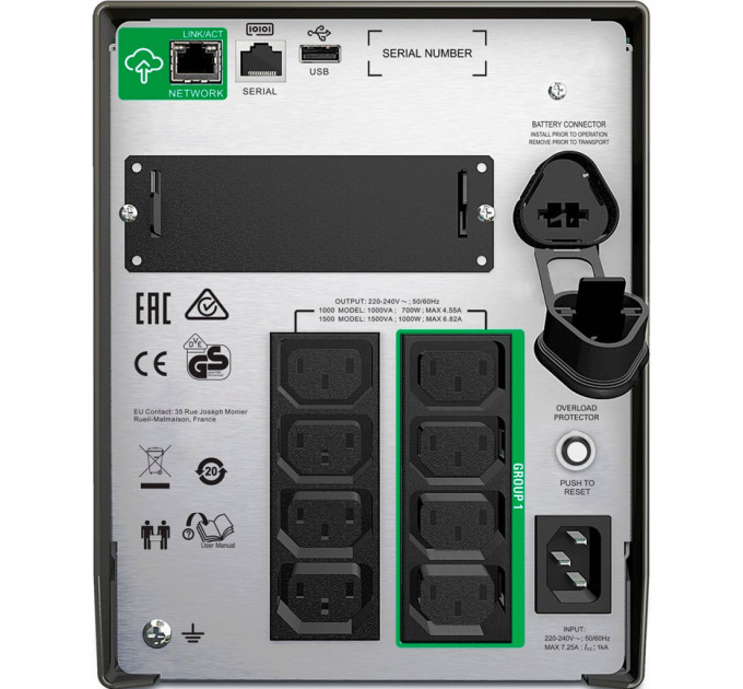 Пристрій безперебійного живлення APC Smart-UPS 1500VA LCD SmartConnect (SMT1500IC)