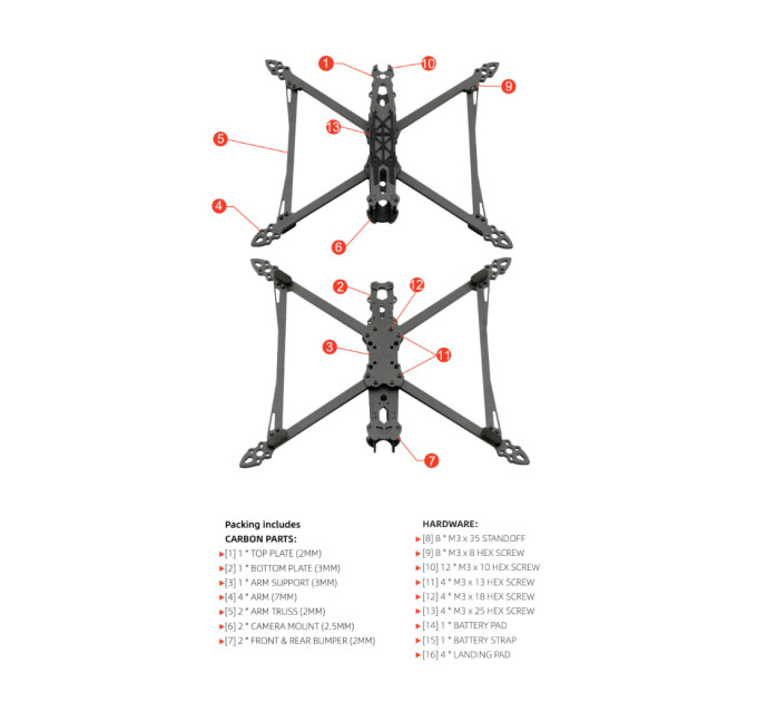 Рама для дрона Hobbyporter M4-10 (HP0215.0008)