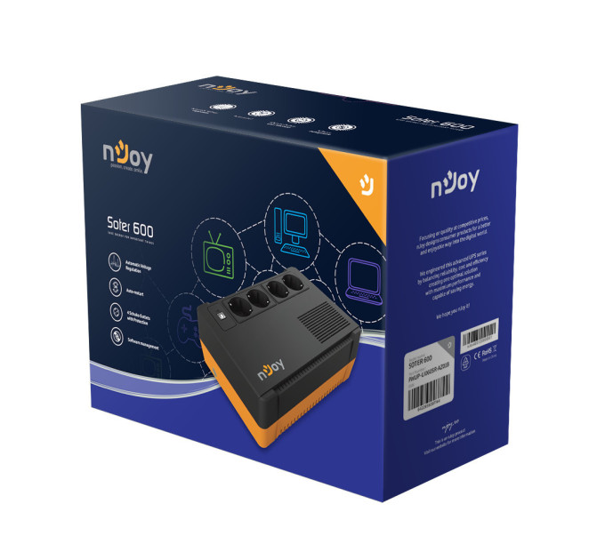 Пристрій безперебійного живлення nJoy Soter 600 USB (PWUP-LI060SR-AZ01B)
