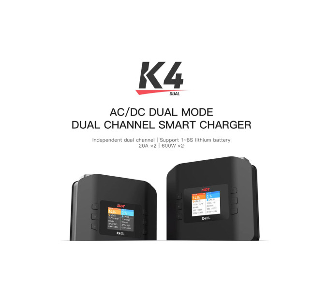 Зарядний пристрій для дрона iSDT K4 AC 400W DC 600Wx2 (HP0015.K4)