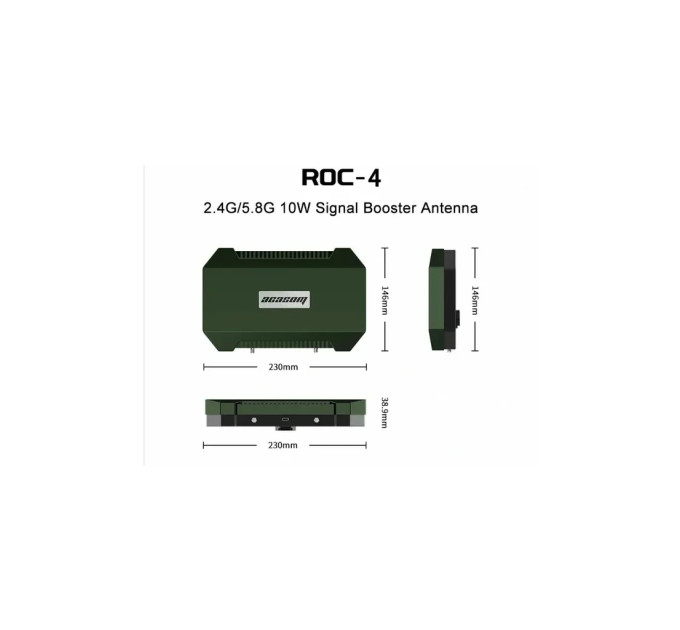 Підсилювач сигналу для дрона Acasom ROC-4 Green 2.4G/5.15/5.8G (10Вт) + кріплення до штативу (ROC-4 Green)