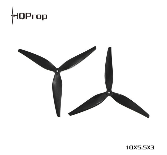 Пропелер для дрона HQProp 10X5.5X3 2CW+2CCW Black (MQ10X5.5X3B-GRN)