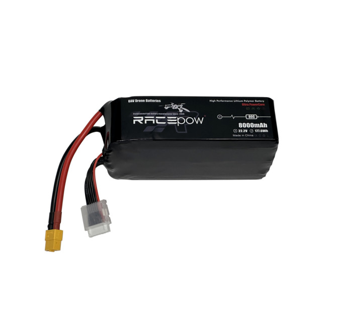 Акумуляторний блок RacePow Lipo 6s 8000mAh 80C XT60 (8000mAh-6s-80C)