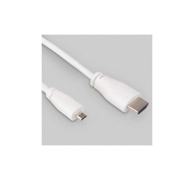Додаткове обладнання для Мікро ПК Raspberry Pi Кабель microHDMI-HDMI для Raspberry Pi 1м офіційний білий (SC0358)