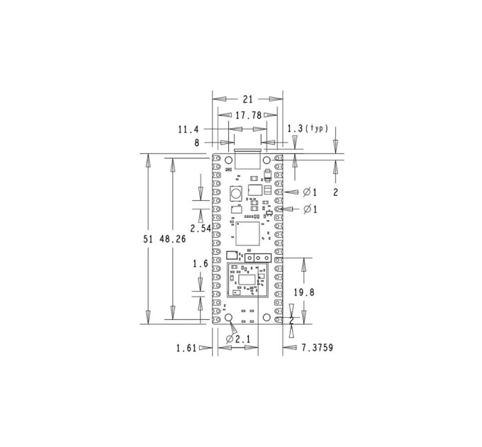 Додаткове обладнання для Мікро ПК Raspberry Pi Мікроконтролер Raspberry Pi Pico W (SC0918) (SC0918)