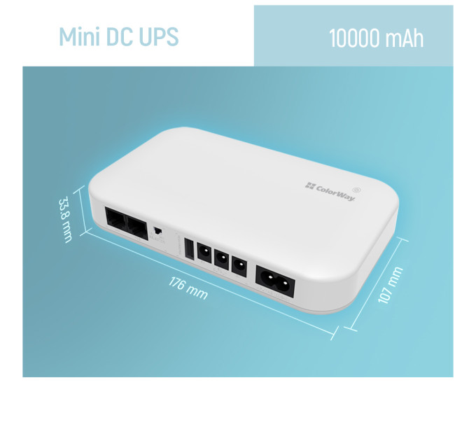 Пристрій безперебійного живлення ColorWay CW-PB100LI3WT 10000mAh 21W (CW-PB100LI3WT)