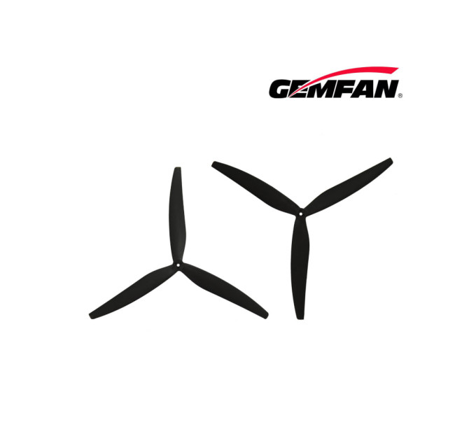 Пропелер для дрона Gemfan 1507 Glass Fiber Nylon 3 Blade 1CW/1CCW- Black (PMGN1507-3B)