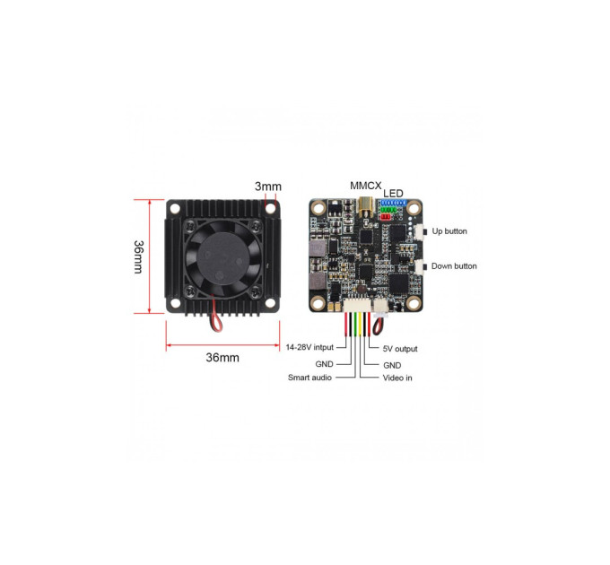 Відеопередавач (VTX) AKK Ultra Long Range 3W 5.8GHz 96CH Low Band упаковка 360 шт (TX3000AC360)