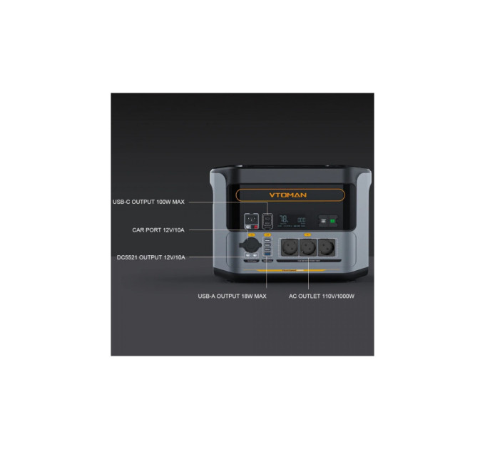 Зарядна станція Vtoman FlashSpeed 1000 PB-85 1000W 828Wh (FlashSpeed 1000)