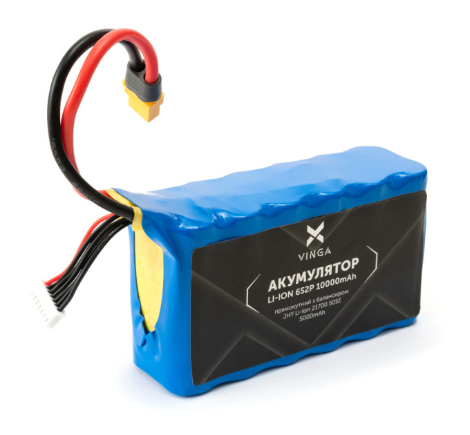 Акумуляторний блок Vinga Li-ion 6S2P 10000mAh з балансиром (JHY Li-Ion 21700 5000mAh) (V6S2P-5000)