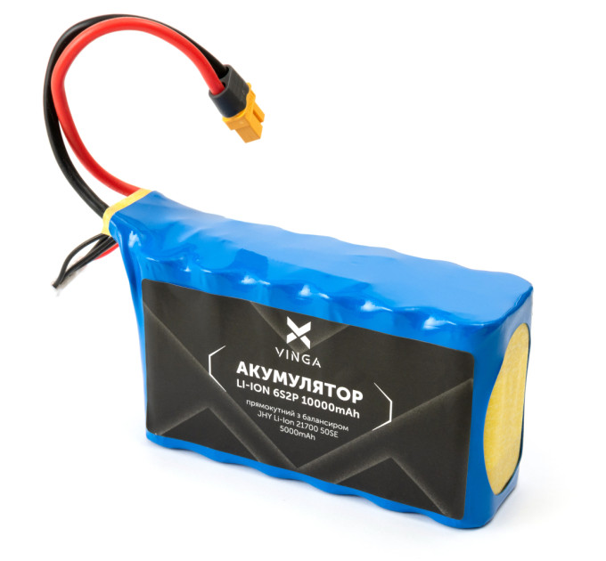 Акумуляторний блок Vinga Li-ion 6S2P 10000mAh з балансиром (JHY Li-Ion 21700 5000mAh) (V6S2P-5000)