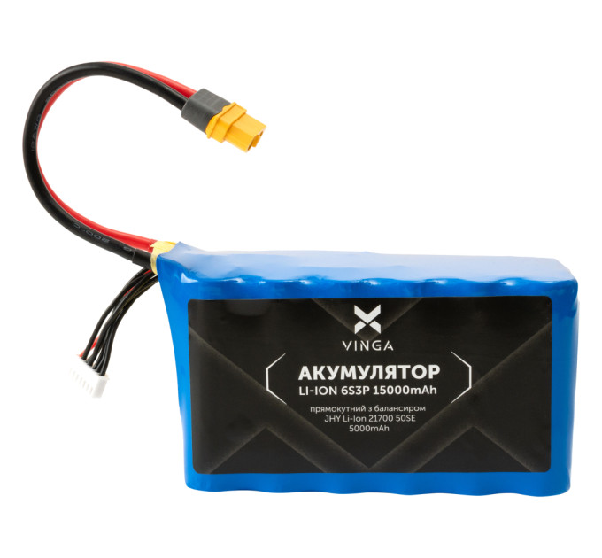 Акумуляторний блок Vinga Li-ion 6S3P 15000mAh з балансиром (JHY Li-Ion 21700 5000mAh) (V6S3P-5000)