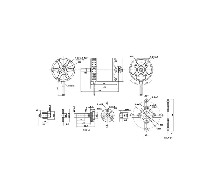 Двигун для дрона SunnySky X4120 V3 650KV (X4120-650KV)
