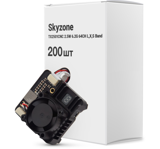 Відеопередавач (VTX) Skyzone TX2501CNC 2.5W 6.2G 64CH L,X,S Band упаковка 200 шт. (TX2501CNC6GBOX200)