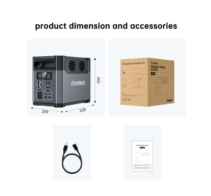 Зарядна станція Choetech BS0061 1200W 1024Wh (BS061)
