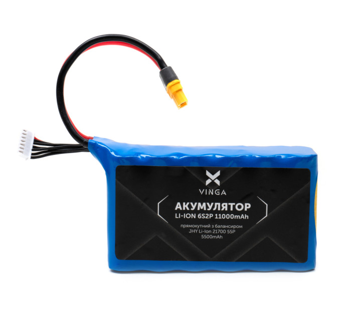 Акумуляторний блок Vinga Li-ion 6S2P 11000mAh з балансувальним дротом (JHY Li-Ion 21700 5500mAh) (V6S2P-11000MAH)