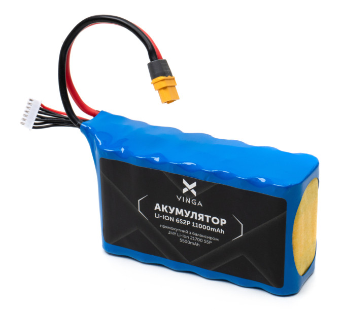 Акумуляторний блок Vinga Li-ion 6S2P 11000mAh з балансувальним дротом (JHY Li-Ion 21700 5500mAh) (V6S2P-11000MAH)