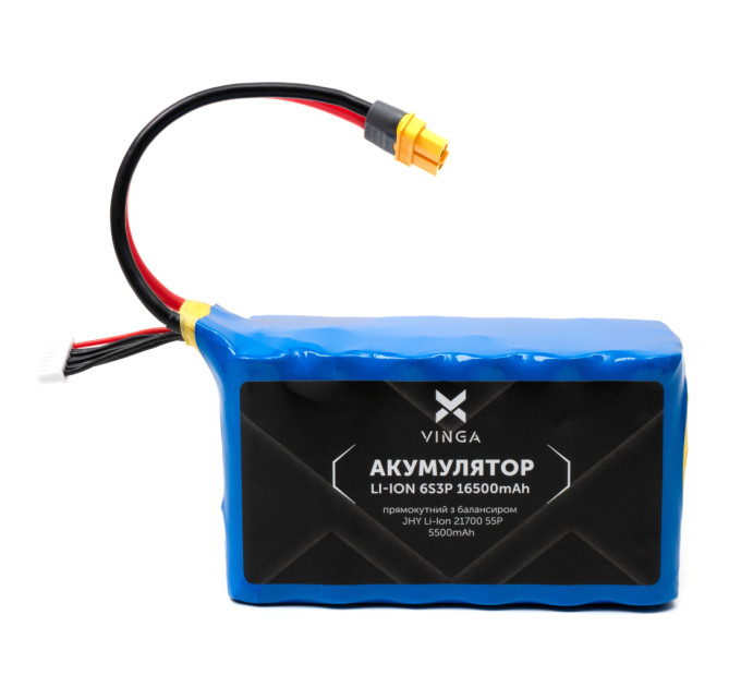 Акумуляторний блок Vinga Li-ion 6S3P 16500mAh з балансувальним дротом (JHY Li-Ion 21700 5500mAh) (V6S3P-16500MAH)