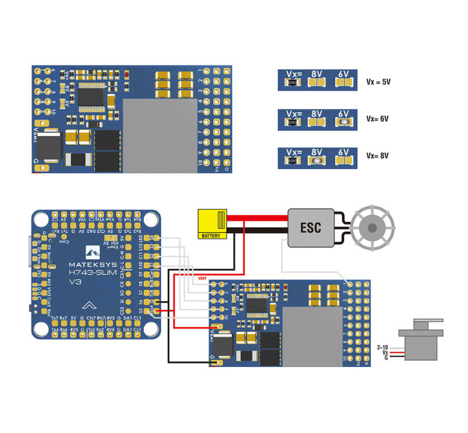 Плата розподілу живлення (PDB) MATEK SVPDB-12S (SVPDB12S)