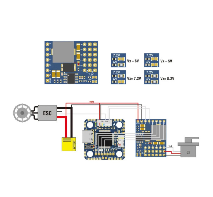Плата розподілу живлення (PDB) MATEK SVPDB-8S (SVPDB8S)