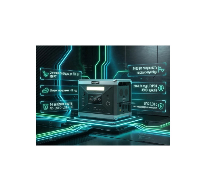 Зарядна станція SolarPlay BCQ2501 2400W 2160Wh (BCQ2501)