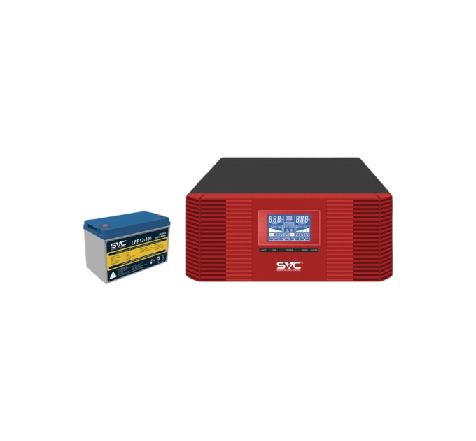Пристрій безперебійного живлення SVC XL-1200 1200VA/1000W+LiFePO4 12.8V 100Ah (XL-1200+12.8V 100Ah)