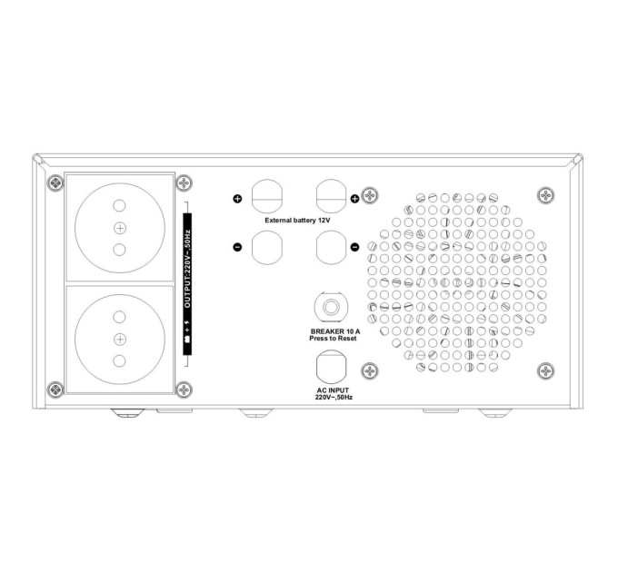 Пристрій безперебійного живлення SVC XL-1200 1200VA/1000W+LiFePO4 12.8V 100Ah (XL-1200+12.8V 100Ah)