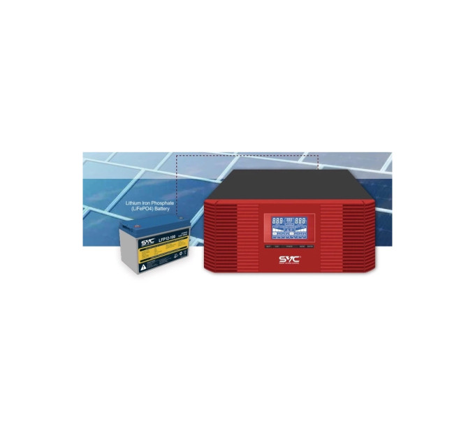 Пристрій безперебійного живлення SVC XL-1200 1200VA/1000W+LiFePO4 12.8V 100Ah (XL-1200+12.8V 100Ah)